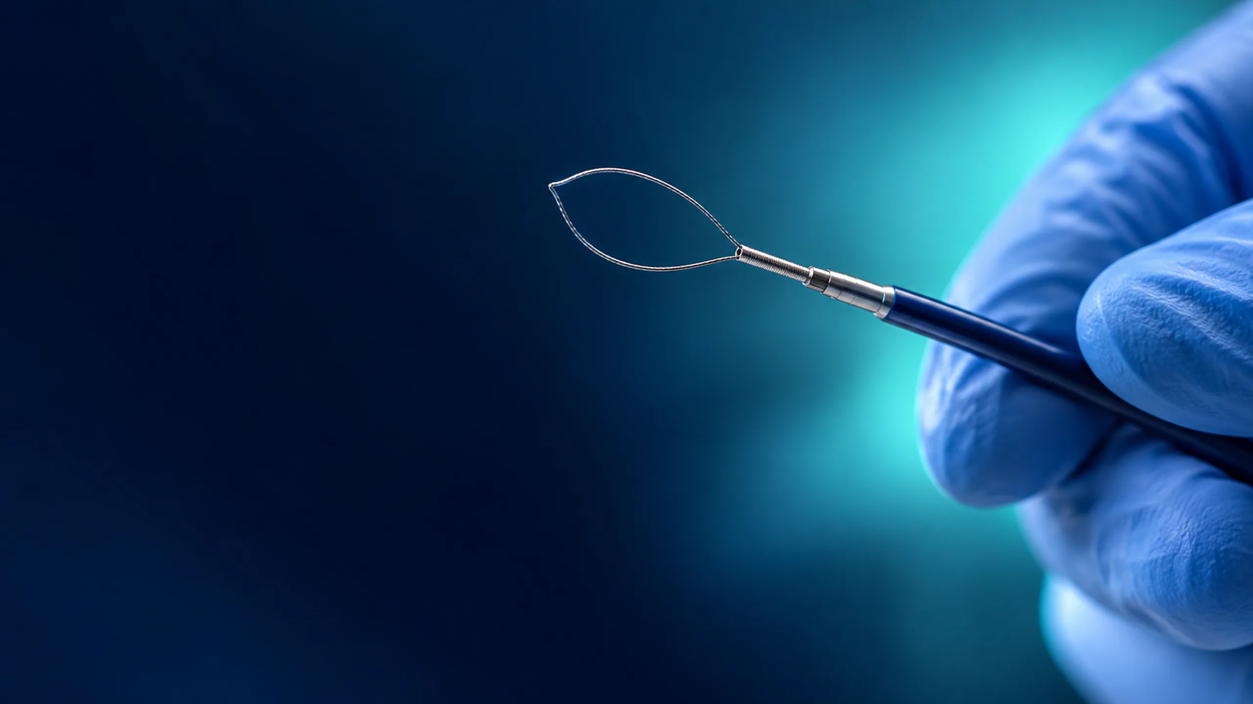 Alça de polipectomia usada para remover pólipos intestinais